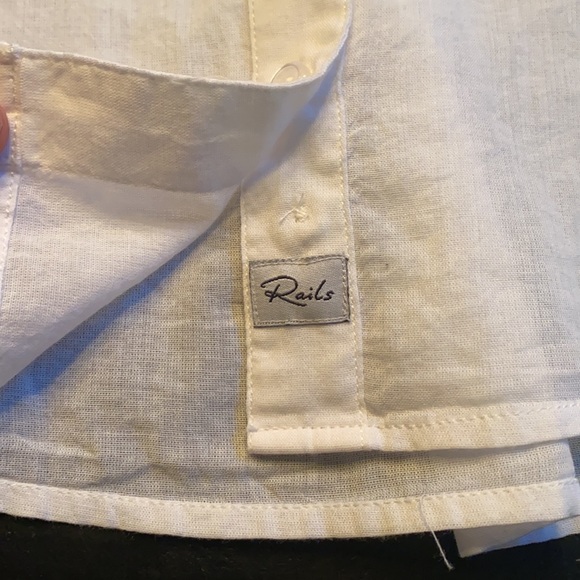 Rails button up rose gretta white floral embroidered cowboy crop top - Size XS - Picture 9 of 11